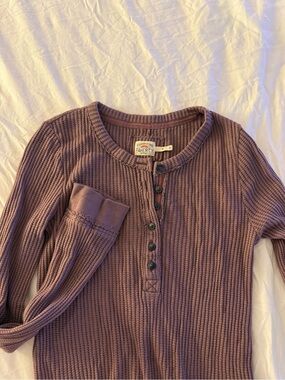 Faherty Mauve Ribbed Henley